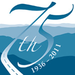 A closeup of the official Shenandoah National Park 75th Anniversary logo
