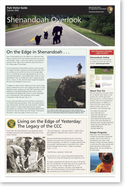 Shenandoah Overlook, the park's official Visitor Guide.