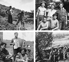 A collage of four photos depicting CCC boys