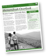 Shenandoah Overlook, the park's visitor guide