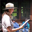 A Park Ranger explains the origins of Rapidan Camp to a group attending a ranger program.