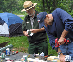 The Family Camping seminar provides hands-on experience in the basics of cooking, setting up a tent, and applying Leave No Trace techniques.