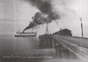 Steamer Puritan at Glen Haven Dock