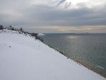 Lake MI and Bluffs in Winter