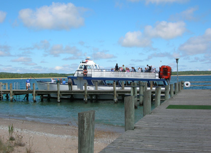 Ferry taking visitors to South Manitou Island