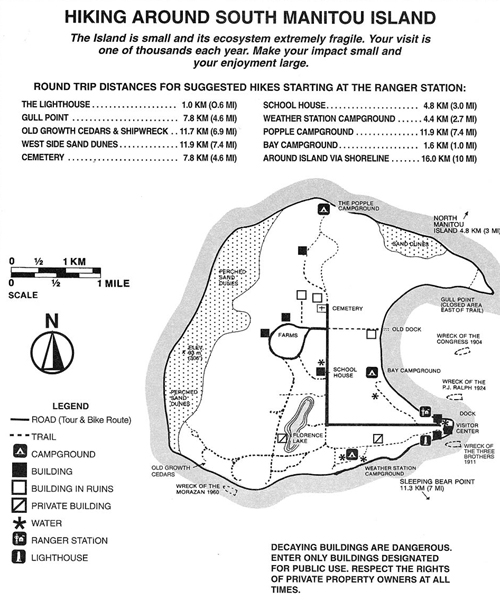 South Manitou Island Map