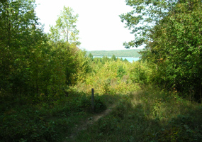 Windy Moraine Trail with Glen Lake in background Windy Moraine Trail with Glen Lake in background