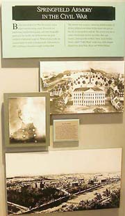 Displayed are images of Superintendent James Ripley, and of the mid-19thC Armory Hill Shops.