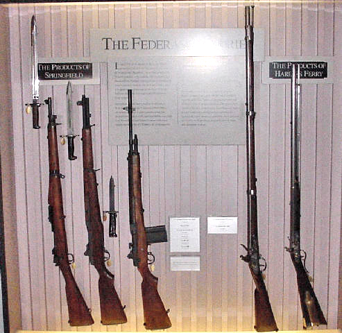 displaying Springfield Armory weapons from 1903 to 1968 and then the first Harpers Ferry Armory flintlock weapons