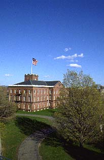 The Main Arsenal, built about 1848, at the heart of Springfield Armory National Historic Site