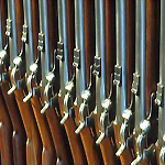 Rack of Civil War Rifle Muskets in the museum