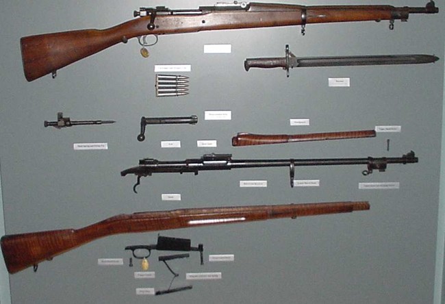 A disassembled M1903 Rifle