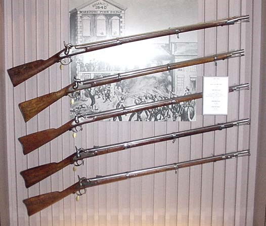 Decorated Civil War soldiers' muskets