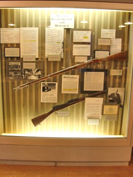 This case includes US M1903 rifle #1 and a Civil War Enfield rifle musket