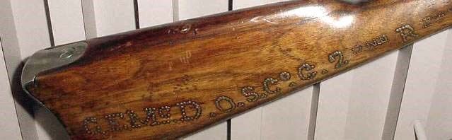 Rifle musket marked with brass nails