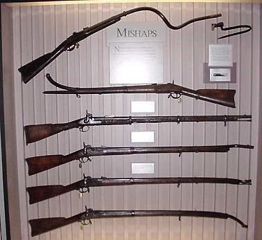 Damaged Civil War weapons