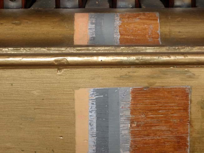 Layers of paint on the Organ of Muskets rack
