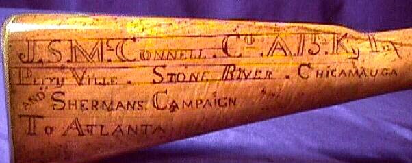 Enscribed Union soldier's rifle musket