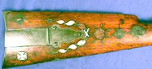 Inlaid decorations on a Union soldier's Sharps rifle