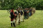 Reenactors rempresenting American soldiers from the Revolution to modern day line up at Springfield Armory National Historic Site during Armory Day, 2004 