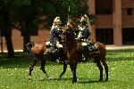 The 2nd Contintental Dragoons demonstrate mounted sword use at Springfield Armory National Historic Site during Armory Day 2009