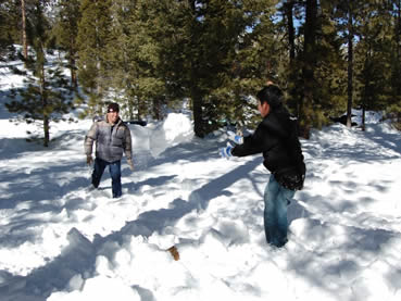 Winchester Cultural Center families play in the snow, one of the Nevada Children’s Outdoor Bill of Rights activities.