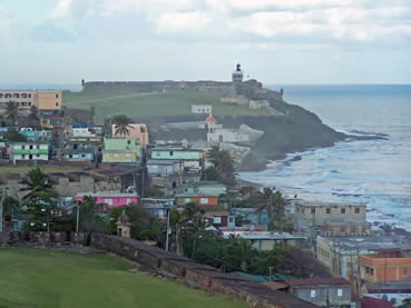 Community of La Perla with El Morro National Historic Fort in background