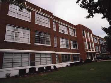 Façade of the George Washington School after rehabilitation.