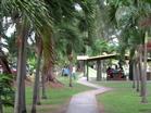 With shimmering sand and gorgeous blue water as the backdrop, people enjoy new facilities at Kilili Beach Park