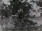 Federal infantryman with artillery and limber