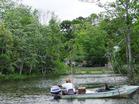 A fisherman enjoys the Dog River Scenic Blueway.