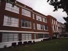 Façade of the George Washington School after rehabilitation.