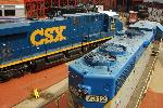 CSX 909 and D&H 7312 in the turntable plaza.