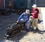 Railfans with "Live Steam" model at 2008 Railfest.
