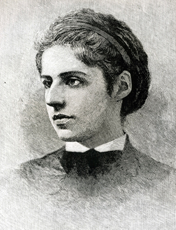 A portrait of Emma Lazarus. 
