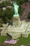 A huge flag cake to celebrate the Statue's re-opening July 4, 1986