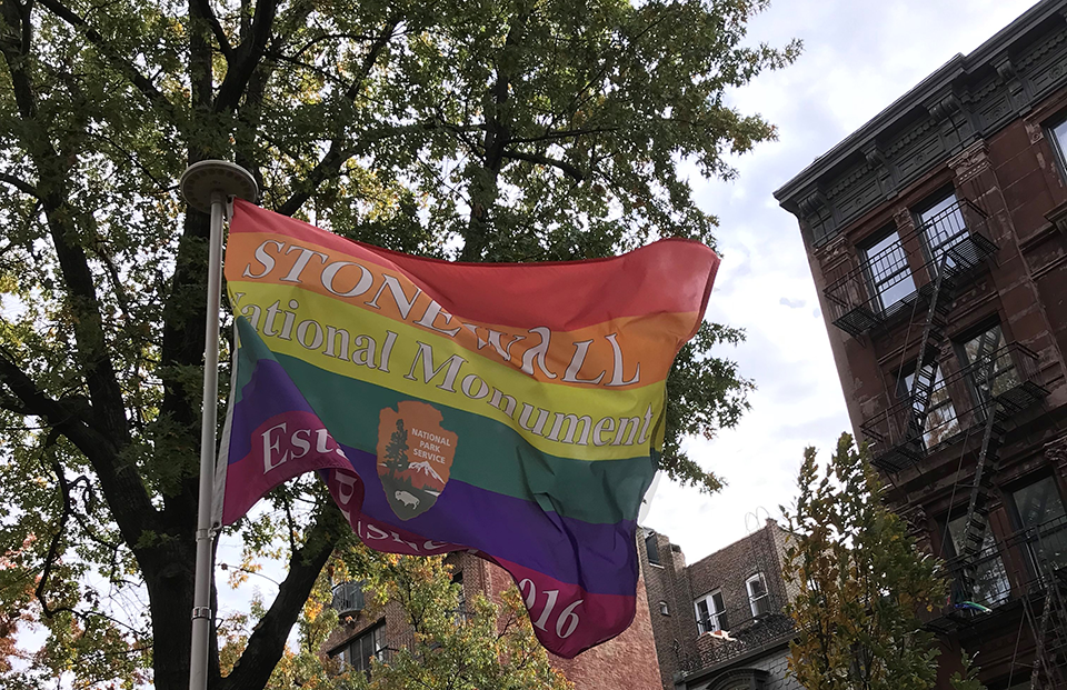 Stonewall National Monument Rainbow Flag Flying