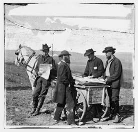 Photo of Civil War era newspaper reporters.