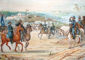 Painting of Fortress Rosecrans by Albert Metzner