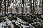 Rock Outcroppings Covered in Snow