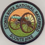 Patch for completing scout hikes at Stones River National Battlefield