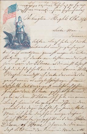 Letter written by Christian Nix to his wife, Maria.