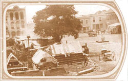Photograph of Union army camps in the square of Murfreesboro, Tennessee.