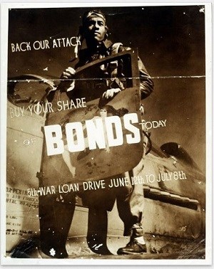 War Bond Poster featuring Tuskegee Airman