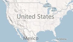 Small illustrative map of the United States