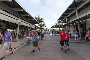 Visitors enter the Pearl Harbor Visitor Center