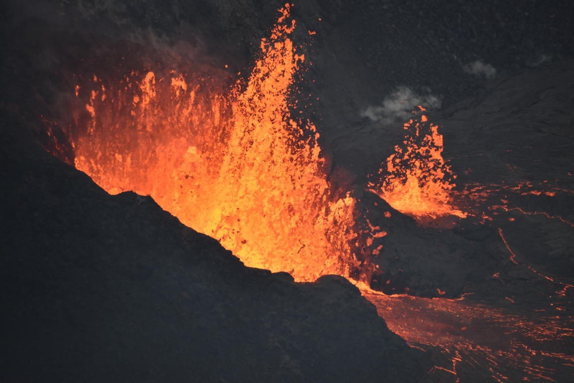 erupting lava