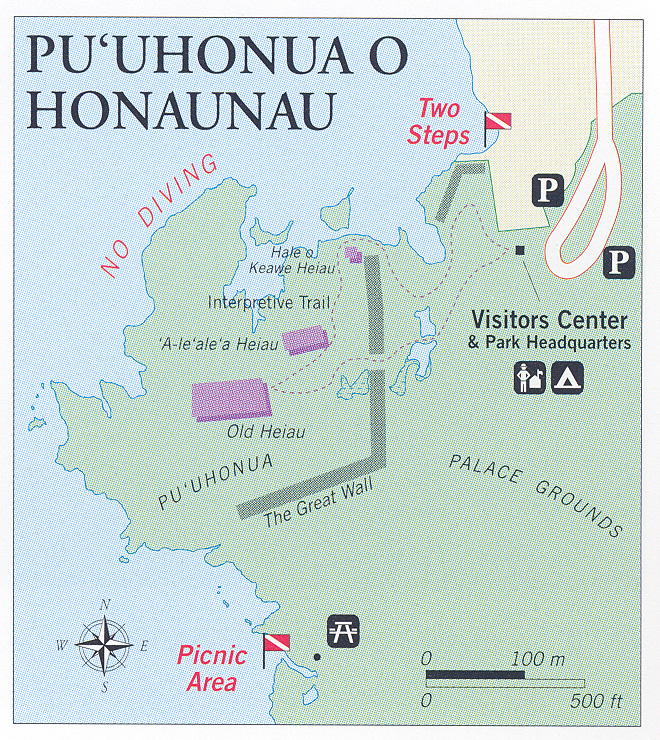 Pu'uhonua o Honaunau Dive Site Map