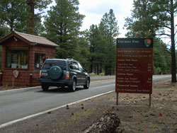 car at entrance station