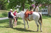 Cowboy presenting horsemanship demonstration